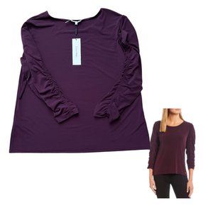 NWT CK Ruffle Sleeve top
